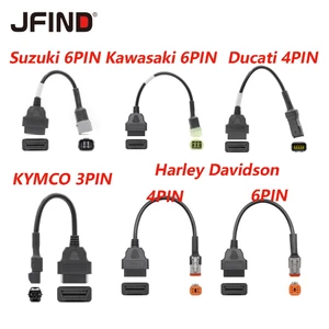 Dây Cáp Chẩn Đoán Xe Máy OBD2 Cho Suzuki 6PIN Ducati 4 Pin Kawasaki 6 Pin Kymco 3PIN Harley Davidson 4PIN / 6PIN ELM327 OBDII 16 Pin OBD2