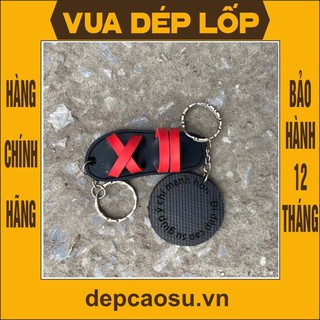 Dép cao su tí hon móc khóa làm thủ công từ lốp ô tô thương hiệu Vua dép lốp
