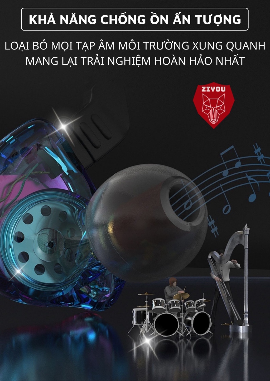 Mô tả Tai Nghe Gaming Ziyou QKZ AK3 Có Mic Cho Điện Thoại, Chuyên Nghe Nhạc, Chơi Game Âm Thanh Sống Động - Hàng Chính Hãng - 4