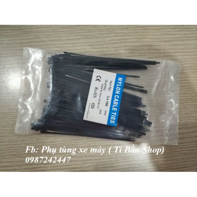 DÂY RÚT NHỰA ĐEN 3 x 100mm ( 1 bịch như hình) | Shopee Việt Nam