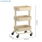 Kệ bỉm sữa Đa Năng 3-4 tầng, có Bánh Xe Đẩy LOẠI 1 (3 màu XANH - TRẮNG - ĐEN) - Gia Dụng Sài Gòn — ảnh 6