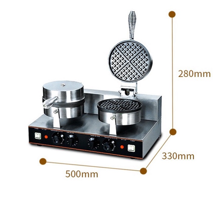 Máy nướng bánh tổ ong đôi công nghiệp 2400W kiểm soát nhiệt độ chính xác, bánh thơm ngon