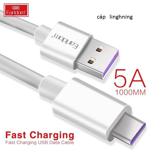 Cáp Sạc Siêu Nhanh  Earldom tốt hơn  anker Cho iPhone PowerLine 1m - Hàng Chính Hãng -cao cấp-bảo hành 12 tháng