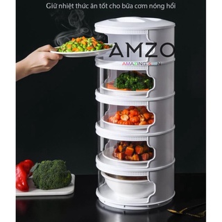 AMZO_{TOP SP BÁN CHẠY}_Lồng Bàn Giữ Nhiệt Đa năng 5 Tầng, Giữ Nhiệt Chống Bụi Đa Năng Tiện Dụng