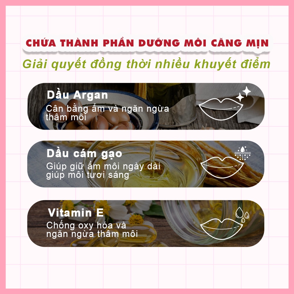 Mô tả Son dưỡng hồng dâu GUO - Rose Touch lip Balm 5gr - 6