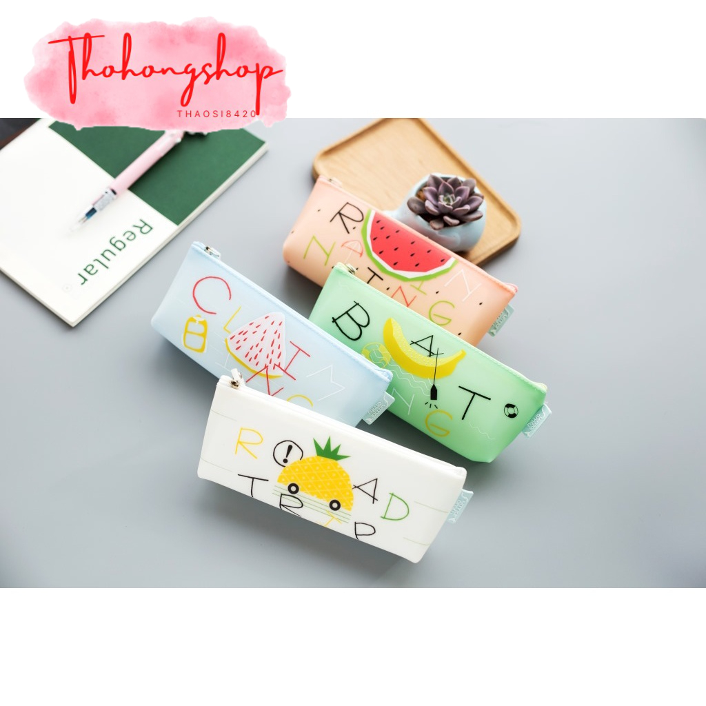 Hộp đựng bút, túi đựng bút hoa quả mùa hè KT 19*3.5*8