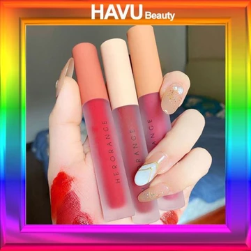 Son Kem Lì Herorange Fluffy Lip Glaze - Son Kem Siêu Xinh Chất Mềm Và Mịn - Son Kem Lì Lâu Trôi 💄