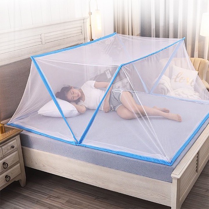 Màn chụp tự bung gấp gọn tiện dụng mẫu mới nhất 2026 -Mùng chụp tự bung người lớn kiểu xếp Hoàng Nhân