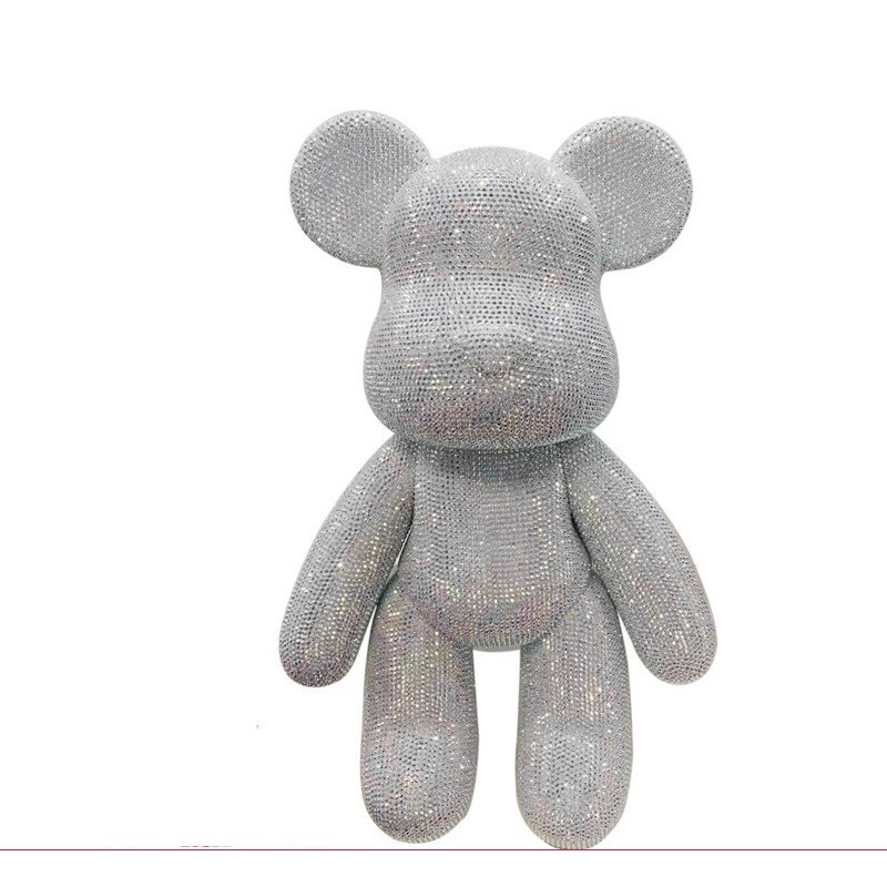 Bearbrick gấu tự đính đá size 8cm 23cm nhiều màu (combo đầy đủ gấu + đá + bộ đính + keo)ư