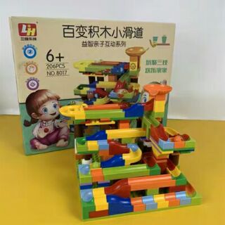 Bộ xếp hình khu vui chơi, bộ đồ chơi lắp ráp mô hình thả bi Bộ 206 chi tiết cao cấp và an toàn cho bé khi vui chơi