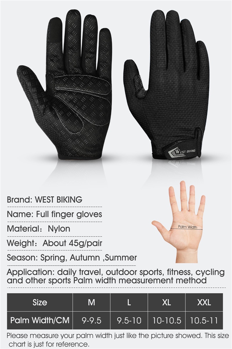 Mô tả Găng tay WEST BIKING chống nắng thoáng khí cho hoạt động ngoài trời/đi xe máy - 3