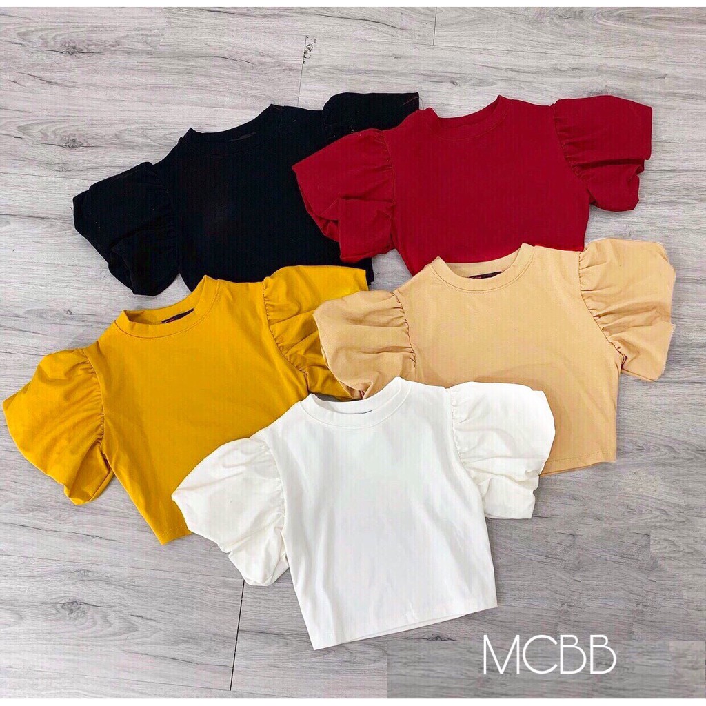 Mcbb - 9-24 Kg 100% Vải Cotton Áo Kiểu Cho Bé Gái Áo Tay Phồng 2 Lớp Trơn  Blouse Áo Bé Gái Phông Croptop Nữ Áo Trẻ Em Bộ | Shopee Việt Nam