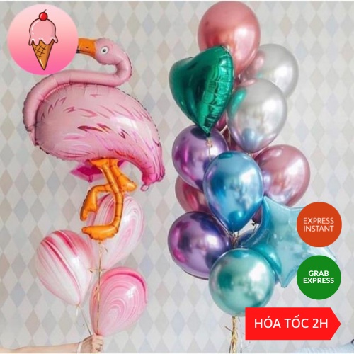 Set 50 bóng tròn siêu nhũ Chrome trang trí sinh nhật đám cưới phòng cưới - Kemshop K89