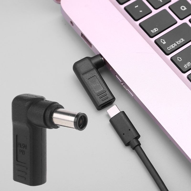 Đầu Chuyển Đổi Cổng Usb-C Type-C Sang Cổng 7.4x5.0mm Dc Male 90 Độ Cho Laptop Dell
