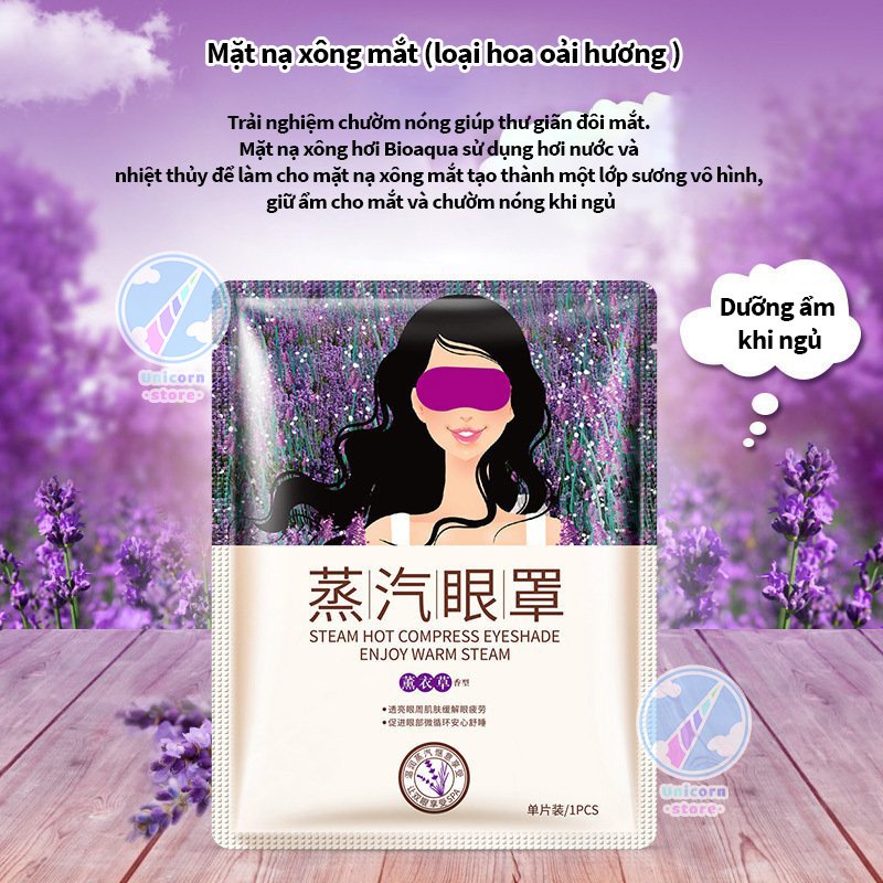 Mặt Nạ Xông Hơi Cho Mắt Bioaqua Hương Hoa Oải Hương Steam Eye Mask Hot Compression