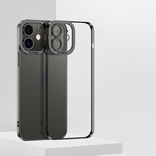 Ốp Điện Thoại Viền Mạ Điện Cho iPhone 13 12 11 Pro 13 ProMax 12 Pro Ốp Lưng TPU Trong Suốt Mềm T08