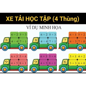XE TẢI HỌC TẬP 4 THÙNG (6 xe 6 màu) - Đồ Dùng Dạy Học MIKI