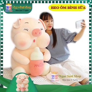 [CAO CẤP] GẤU BÔNG HEO ÔM BÌNH SỮA KHỔNG LỒ ÔM NGỦ HÀNG CHUẨN - THÚ BÔNG HEO ÔM BÌNH SỮA