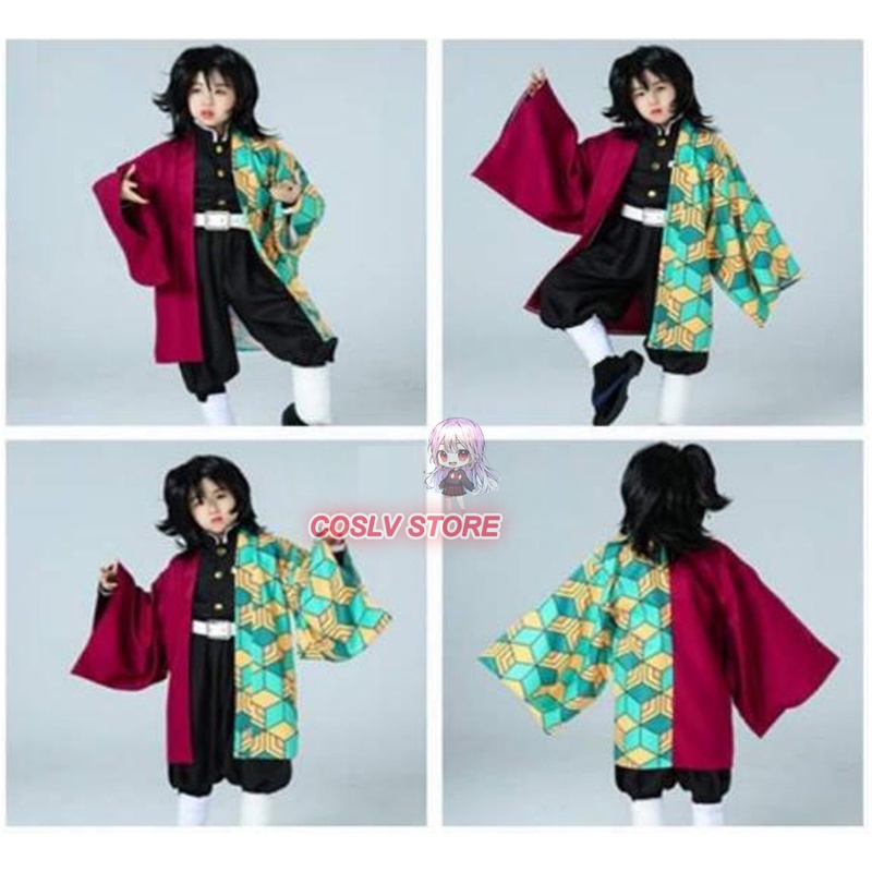Anime Demon Slayer Cosplay Trẻ Em Kimono Kamado Nezuko Hóa Trang Tanjirou Kimetsu no Yaiba Nữ Hồng