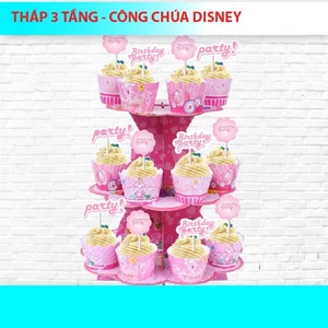 THÁP 3 TẦNG ĐỂ BÁNH CUPCAKE CÔNG CHÚA DISNEY