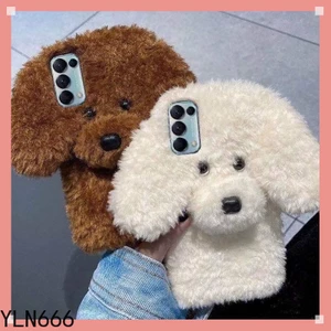 OPPO A18 A38 A17K A58 A57 A77 A78 A79 A60 A98 A95 A94 A93 A92 A72 A55 A54 A52 A16 A12 A15 A53 A33 A31 A73 A11X A3X A3PRO Ốp điện thoại sang trọng hình chú chó bông lông tơ thời trang