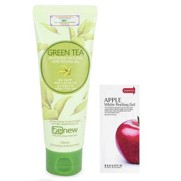 Ảnh Kem tẩy da chết trà xanh ngừa mụn trắng da Benew  Peeling Geo Green Tea Hàn 120ml/Hộp 1