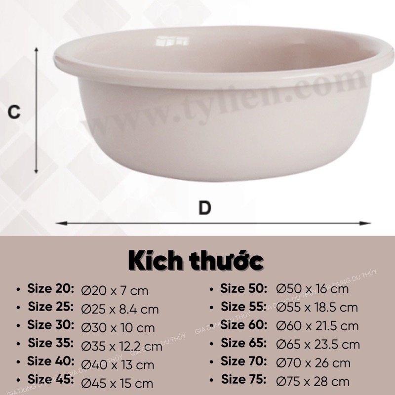 Thau Nhựa Top Sâu Cao Cấp Hàng Chính Hãng ( Tý Liên ) Size 4t , 4t5 , 5t , 5t5