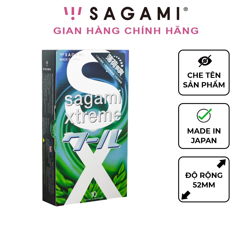 Bao cao su Sagami Spearmint - kéo dài thời gian - bcs hương bạc hà - 01 Hộp