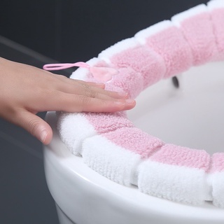 Lót bồn cầu mùa đông có dây kéo, Miếng lót bồn cầu chống lạnh loại nỉ dày sử dụng nhiều lần 88205