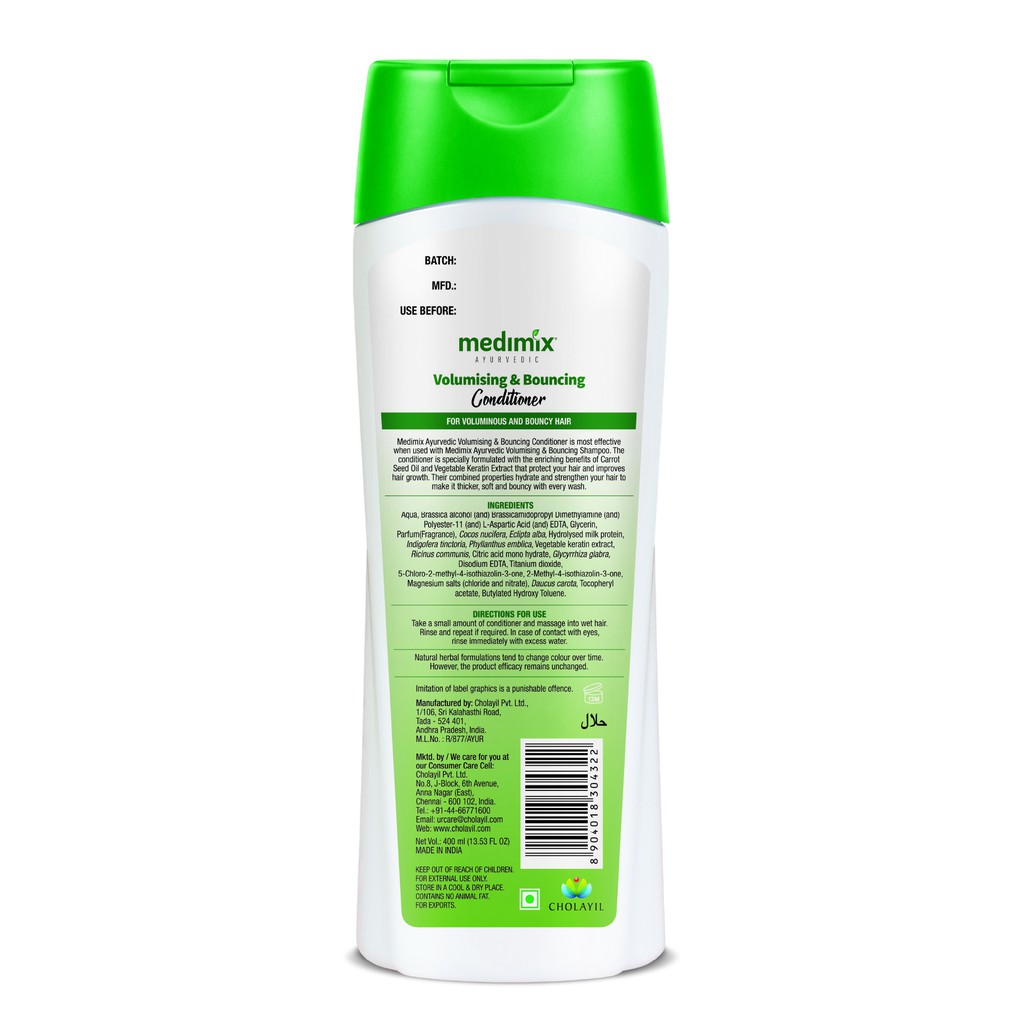 Ảnh Dầu Gội/Dầu Xả Medimix Tăng Độ Phồng Volumising & Bouncing (400ml/chai) 4
