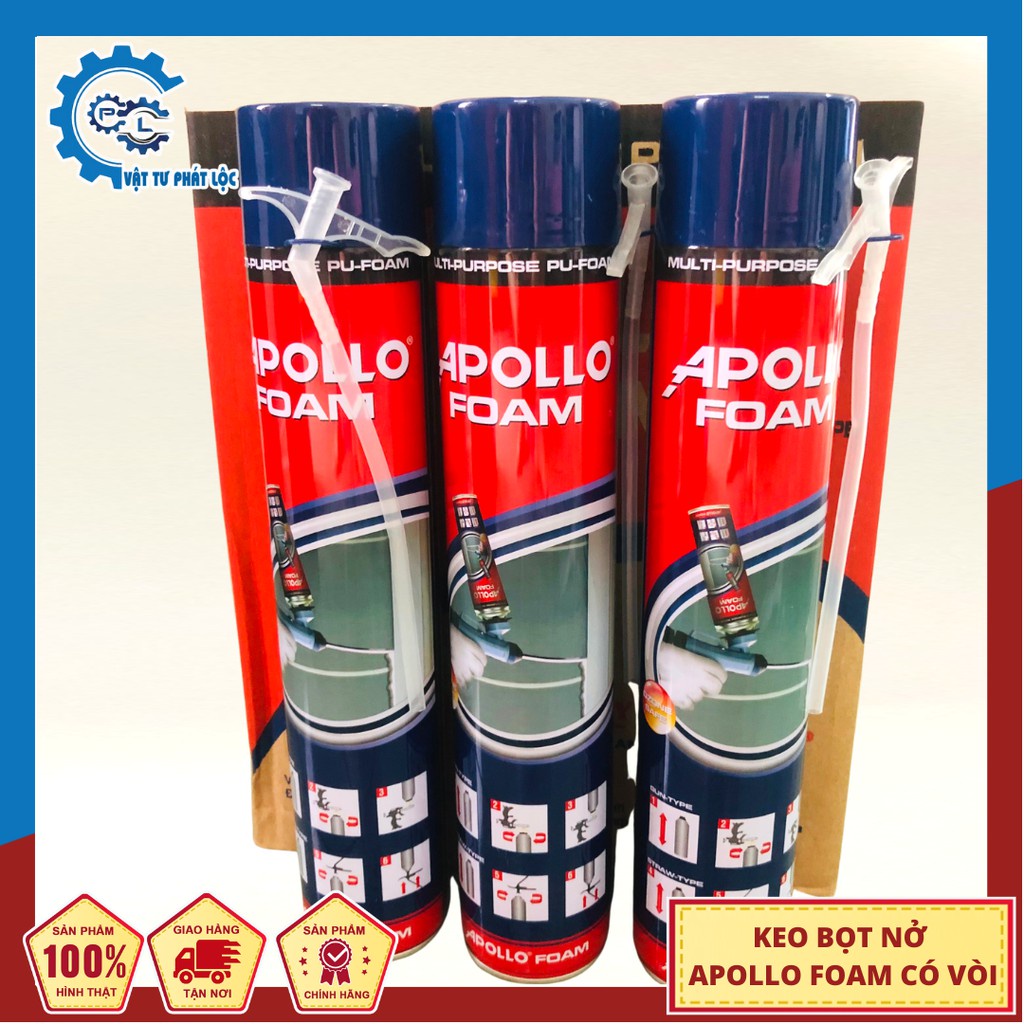 Keo bọt nở Apollo Foam 750ml cầm tay có vòi đi kèm | Shopee Việt Nam