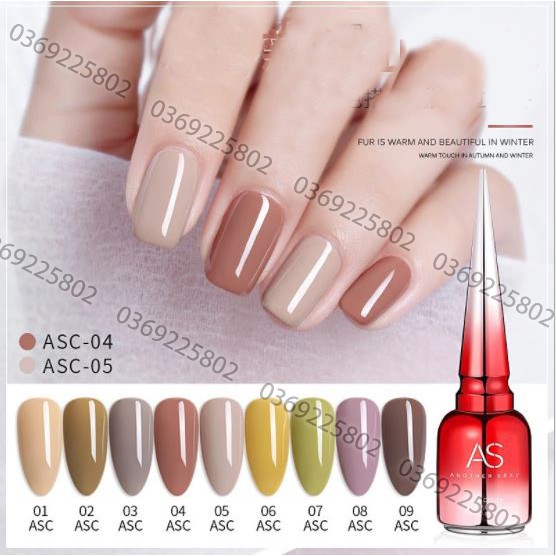 SET Sơn gel AS mẫu chai đỏ nhọn ASC 9 chai 15ml siêu HOT siêu xịn