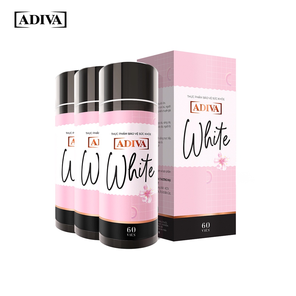 Ảnh Combo 3 Hộp Viên Uống Trắng Da ADIVA White 60 Viên- Hỗ Trợ Giảm Các Đốm Tối Màu Và Thâm Nám Cho Làn Da 2