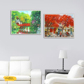 Tranh tô màu số hóa Madoca có khung 40x50cm kết hợp TVN4 và TVN5