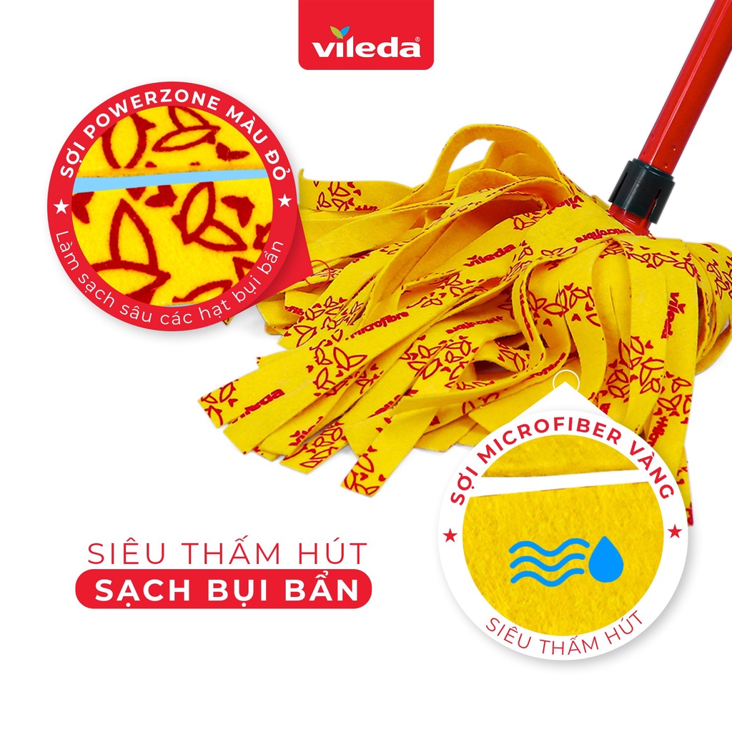 Ảnh Cây lau nhà VILEDA Supermocio Soft vải sợi siêu nhỏ, siêu thấm dùng cho sàn gỗ - chính hãng Vileda 3
