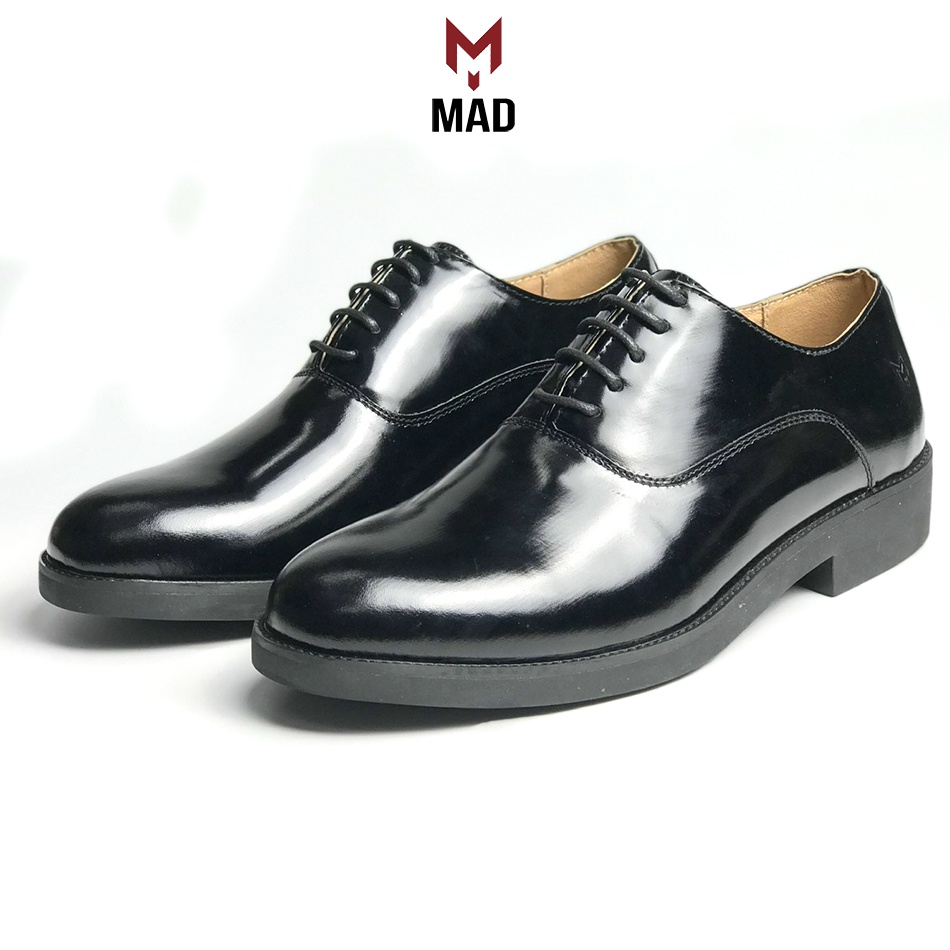 Giày tây công sở Plain Oxford MAD Black 02 nam buộc dây da bò cao cấp chính hãng uy tín chất lượng giá rẻ nhất hà nội