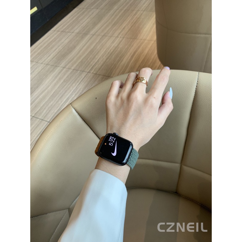 Dây đeo Nylon co giãn hai màu dành cho nữ Thích hợp cho Apple Watch S11 SE3 Ultra3 S10 S9 S8 SE S7 S6 Ultra 49mm 46mm 42mm 40mm 44mm 41mm 45mm Dây đeo cổ tay