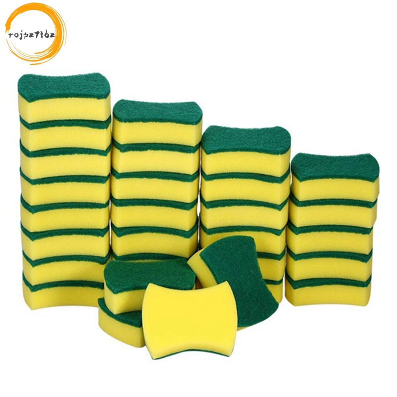 30 Chiếc Đa Năng Hai Mặt Bọt Biển Cọ Rửa Miếng Rửa Bát Rửa Tẩy Tế Bào Chết Vết Xốp Loại Bỏ Làm Sạch Chà Bàn Chải Cho Nhà Bếp Nhà Để Xe Phòng Tắm