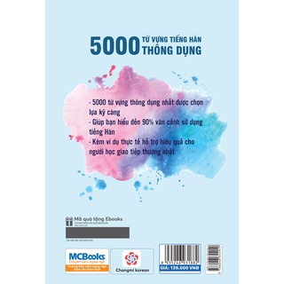 Sách - 5000 Từ Vựng Tiếng Hàn Thông Dụng - MCBooks Chính Hãng