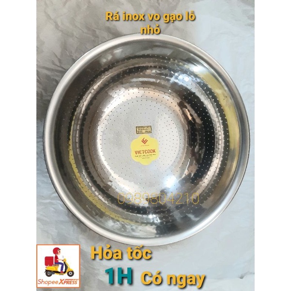 Rá inox vo gạo,rá rổ inox lỗ nhỏ đủ size từ 30/ 32/34/36/38/40/42/44/46 ...