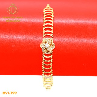 Vòng Tay, Lắc Tay Nữ Mặt Đính Đá Xi Mạ Vàng Non Cao Cấp - Trang Sức Hava Hong Kong - HVLT99