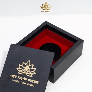 Hộp Gỗ Đen Đựng Vòng Tay, Chuỗi Hạt, Đồ Phong Thủy 10x10x3cm - Mộc Trầm Hương MTH