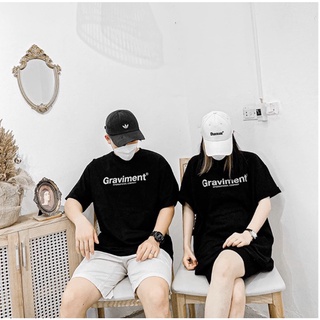 áo phông 3158 áo thun tay lỡ form rộng in chữ graviment chất liệu cotton