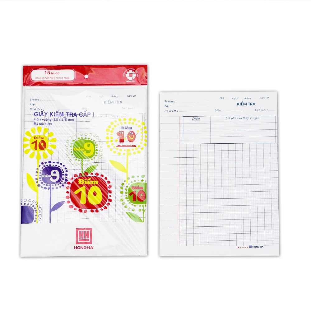 Ảnh Combo 2 tập giấy kiểm tra 4 ly Hồng Hà 4919 2