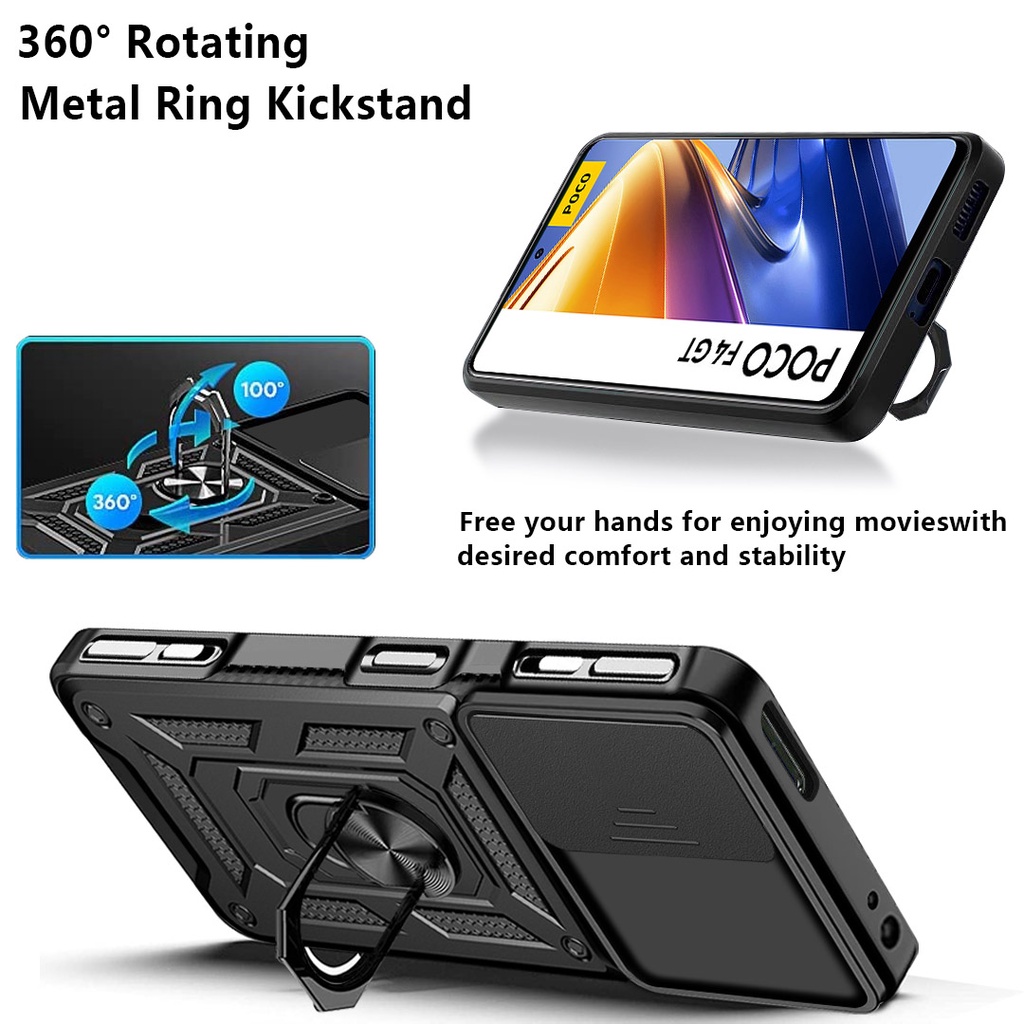 Ốp Điện Thoại Chống Sốc Có Nhẫn Đỡ Cho Redmi K50 Gaming POCO F4 GT