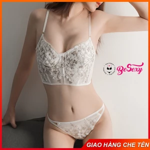 Set Đồ Lót Sexy Áo Bra Nữ Ren Hoa Phong Cách Lãng Mạn