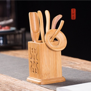 Bộ dụng cụ trà, trà cụ, thủ công bằng tre già, bao gồm 6 món, nhiều mẫu mã
