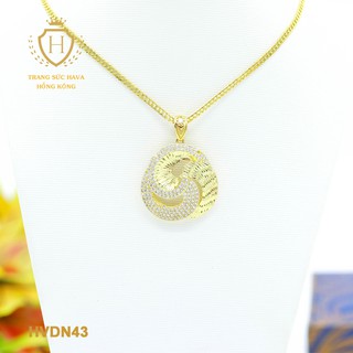Dây Chuyền, Vòng Cổ Nữ Mặt Đính Đá Màu Trắng Xi Mạ Vàng Non Cao Cấp - Trang Sức Hava Hong Kong
