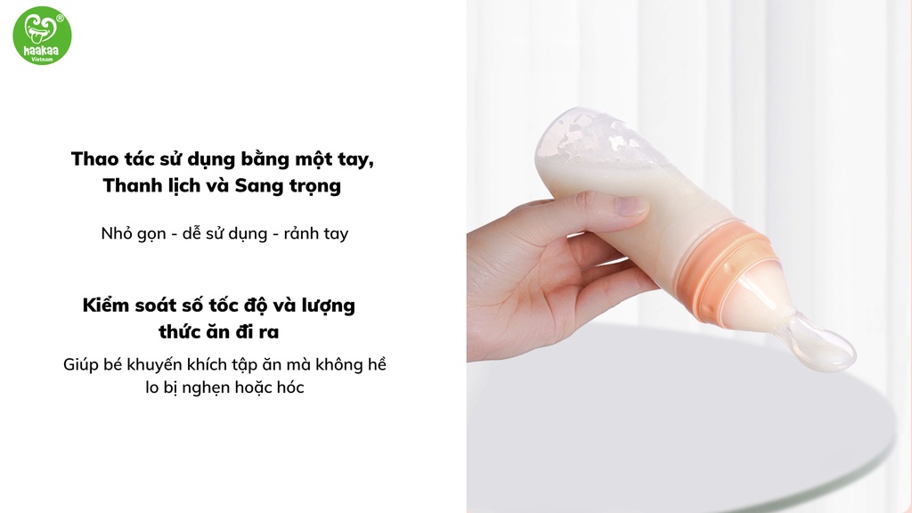 Mô tả Bình Thìa Ăn Dặm Bón Sữa Cao Cấp 2 in 1 Cho Bé 120ml Haakaa, New Zealand - 4