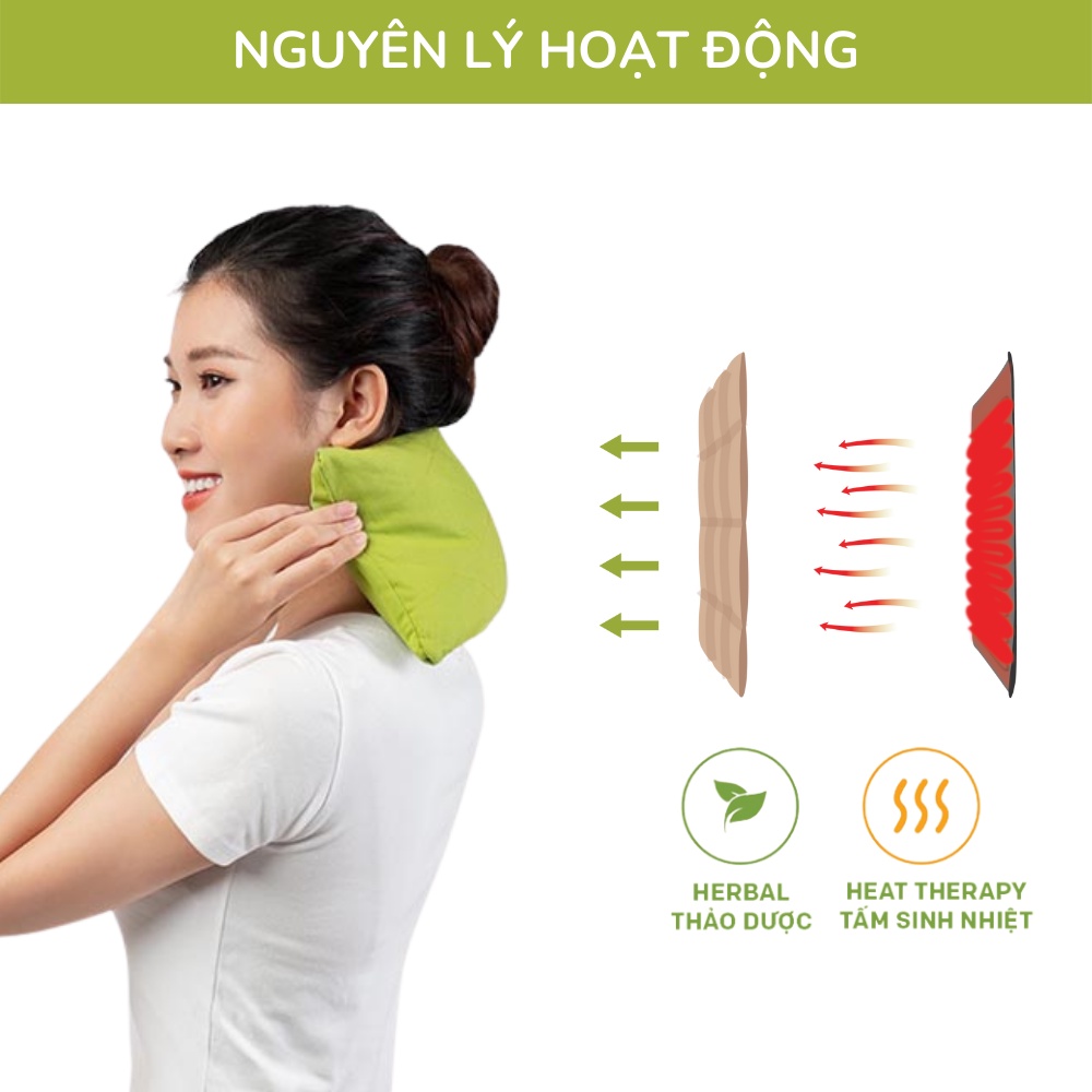 Mô tả Gối Thảo Dược Chườm Nóng Hapaku, Giảm Đau Vai Gáy, Nhức Mỏi Lưng Bụng, Giảm Đau Bụng Kinh - 2
